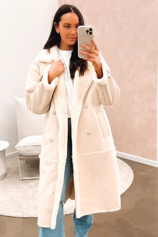 Women's windbreaker jackets with adjustable hoods for windy daysMia Sherpa Coat Natural Women's windbreaker jackets with adjustable hoods for windy daysMia Sherpa Coat Natural