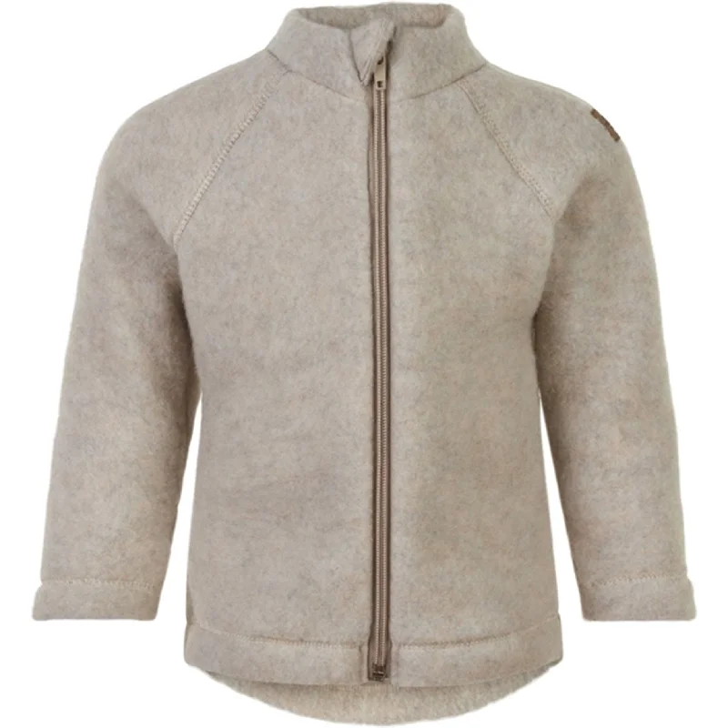 Women's cropped leather jackets with a fringe detail for a western - inspired outfitMikk-Line Wool jacket Melange Offwhite Women's cropped leather jackets with a fringe detail for a western - inspired outfitMikk-Line Wool jacket Melange Offwhite