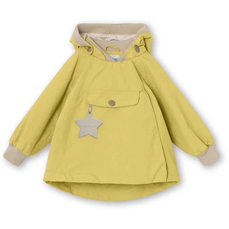 Women's waterproof rain jackets in bright yellow for high - visibility outdoor activitiesMINI A TURE Wai Spring Jacket w/Fleece Lining Dusky Citron Women's waterproof rain jackets in bright yellow for high - visibility outdoor activitiesMINI A TURE Wai Spring Jacket w/Fleece Lining Dusky Citron