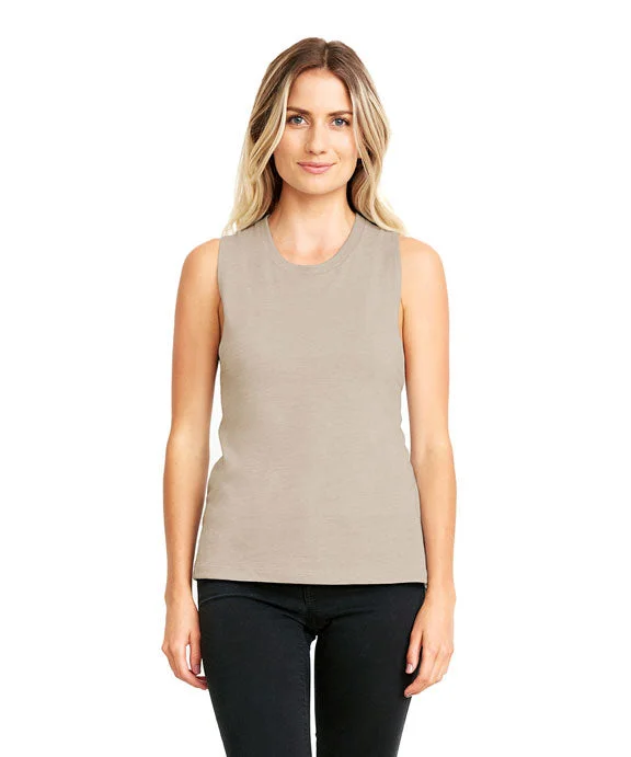 Women's tie - front hoodie in a lightweight fabric for summer layeringN5013 - Next Level Ladies Festival Muscle Tank Top | Ash