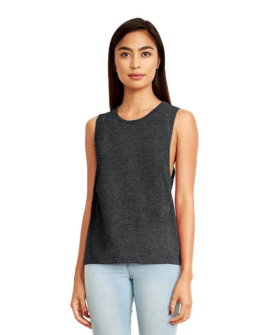 Women's cropped sweatshirt with a lace - trimmed hem for a romantic lookN5013 - Next Level Ladies Festival Muscle Tank Top | Charcoal Women's cropped sweatshirt with a lace - trimmed hem for a romantic lookN5013 - Next Level Ladies Festival Muscle Tank Top | Charcoal