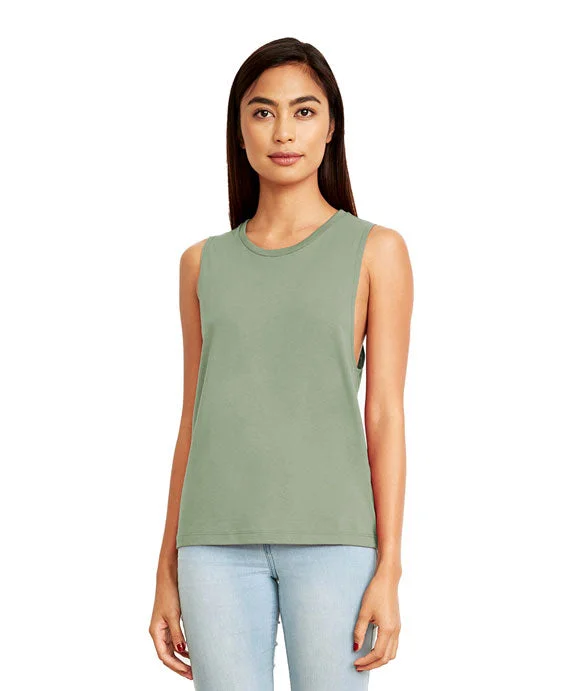 Women's tie - front hoodie in a lightweight fabric for summer layeringN5013 - Next Level Ladies Festival Muscle Tank Top | Stonewash Green Women's tie - front hoodie in a lightweight fabric for summer layeringN5013 - Next Level Ladies Festival Muscle Tank Top | Stonewash Green