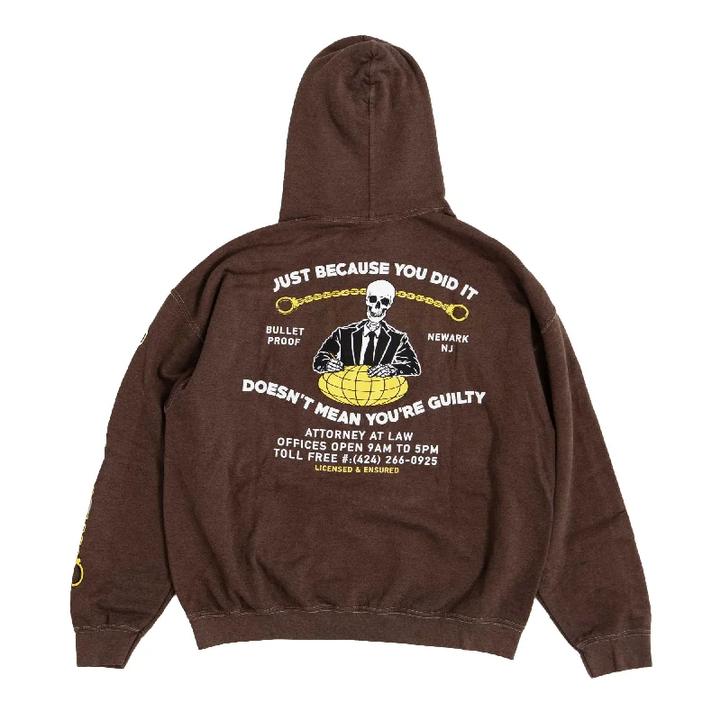Women's sweatshirt with a mesh panel insert for breathability during workoutsNot Guilty Hoodie Brown Women's sweatshirt with a mesh panel insert for breathability during workoutsNot Guilty Hoodie Brown