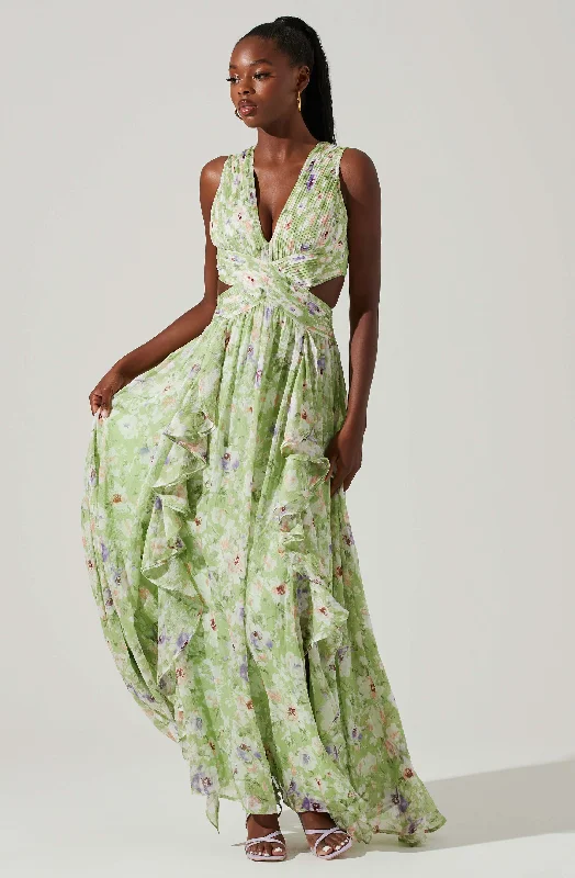 Noya Floral Cutout Maxi Dress