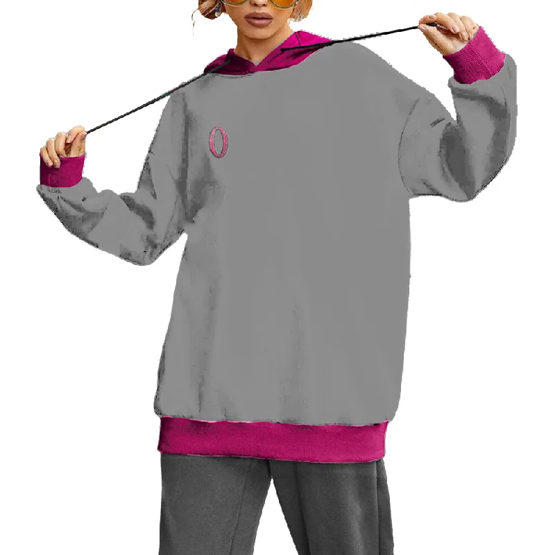 Button - Front Women's Pullovers in a Vintage - Inspired DesignOlympia Women's Spirit Grey/Pink Pullover Hoodie