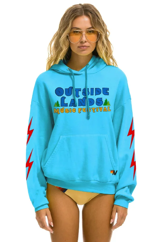 Women's hoodie with a detachable hood for customizable stylingOUTSIDE LANDS 2024 RELAXED PULLOVER HOODIE - NEON BLUE Women's hoodie with a detachable hood for customizable stylingOUTSIDE LANDS 2024 RELAXED PULLOVER HOODIE - NEON BLUE