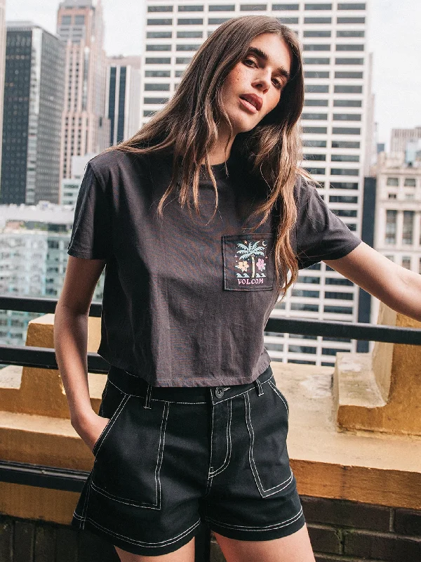Women's cropped satin jackets in pastel shades for a glamorous evening outPocket Dial Tee - Vintage Black Women's cropped satin jackets in pastel shades for a glamorous evening outPocket Dial Tee - Vintage Black