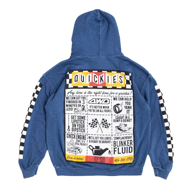 Women's quarter - zip sweatshirt made of organic cotton for eco - conscious fashionQuickies Hoodie Pigment Blue Women's quarter - zip sweatshirt made of organic cotton for eco - conscious fashionQuickies Hoodie Pigment Blue