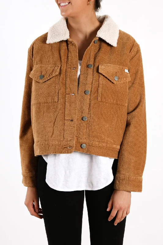Women's cropped leather jackets with silver zippers for a punk - inspired outfitRoy Sherpa Cord Jacket Camel Women's cropped leather jackets with silver zippers for a punk - inspired outfitRoy Sherpa Cord Jacket Camel