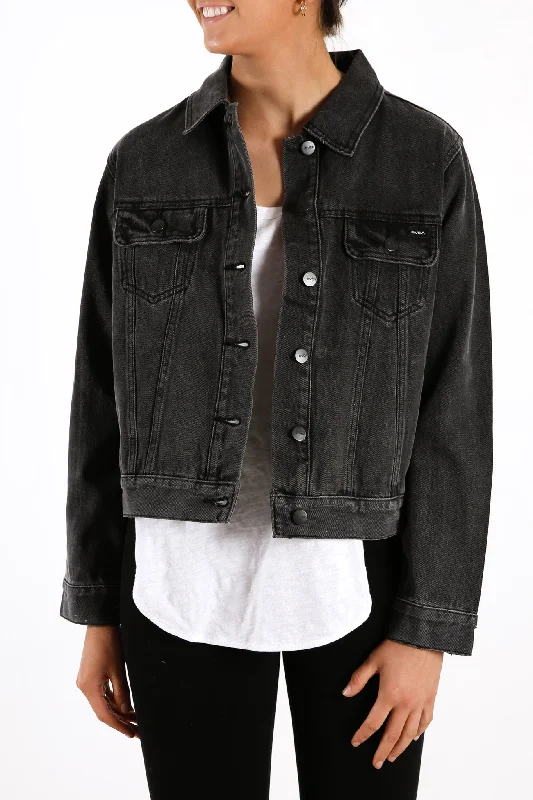 Women's double - breasted tweed jackets in classic colors for a sophisticated office lookRVCA Staple Denim Jacket Vintage Black Women's double - breasted tweed jackets in classic colors for a sophisticated office lookRVCA Staple Denim Jacket Vintage Black