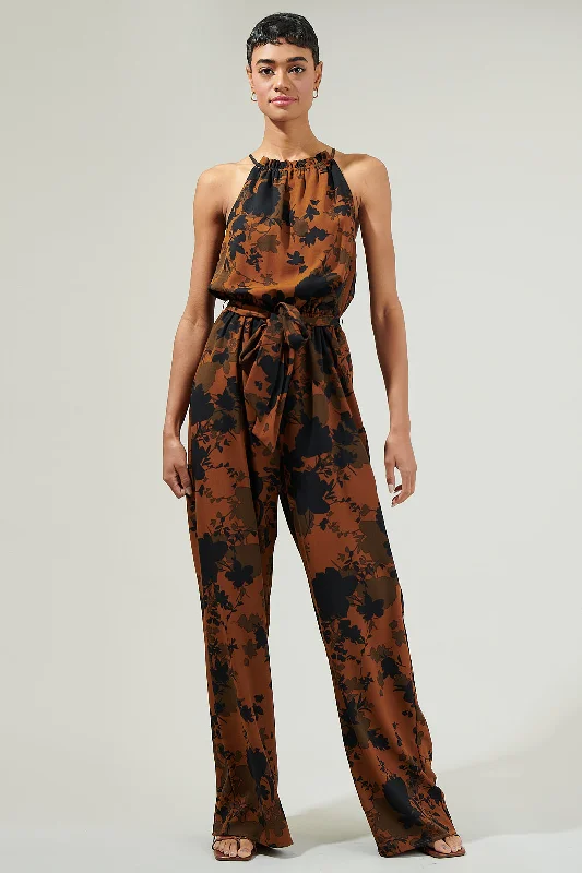 Women jumpsuits with spaghetti - strap tops for a delicate and breezy lookSandy Floral Lighthearted Trapeze Jumpsuit Women jumpsuits with spaghetti - strap tops for a delicate and breezy lookSandy Floral Lighthearted Trapeze Jumpsuit