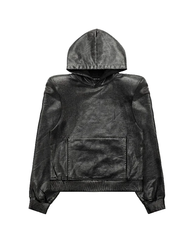 Women's long - sleeve cropped sweatshirt with ribbed cuffs for a snug fitWaxed Shoulder Pad Hoodie Women's long - sleeve cropped sweatshirt with ribbed cuffs for a snug fitWaxed Shoulder Pad Hoodie