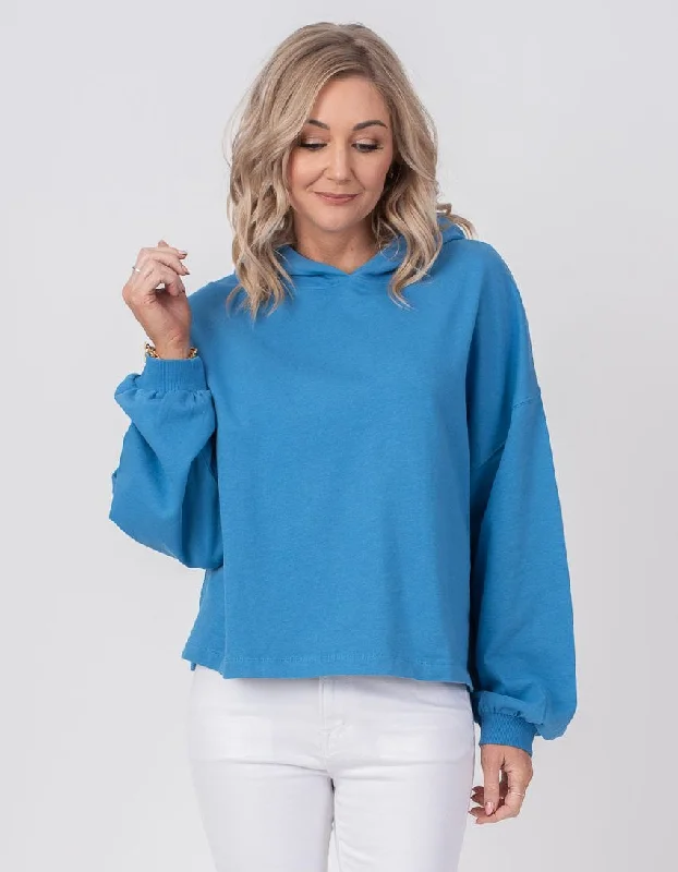 Women's sherpa - lined hoodie for extreme cold weather outdoor activitiesStella + Gemma | Colbalt Hoodie | Summer Blue Women's sherpa - lined hoodie for extreme cold weather outdoor activitiesStella + Gemma | Colbalt Hoodie | Summer Blue