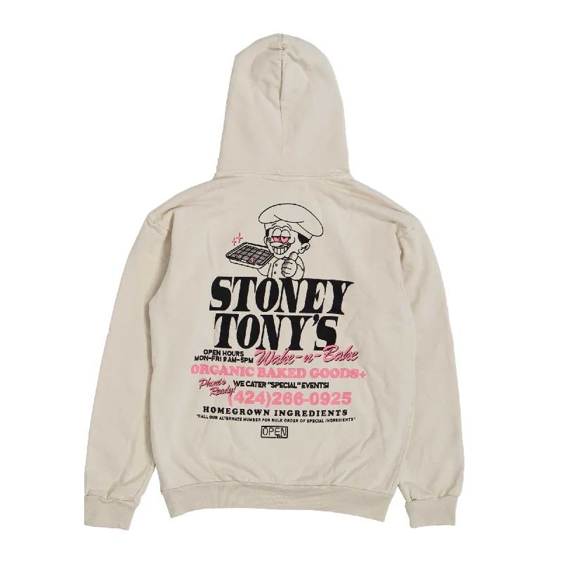 Women's cropped sweatshirt with a lace - trimmed hem for a romantic lookStoney Tony's Sand Hoodie Women's cropped sweatshirt with a lace - trimmed hem for a romantic lookStoney Tony's Sand Hoodie