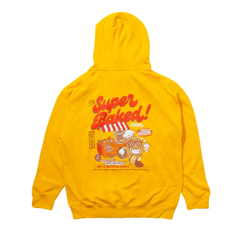 Women's zip - front sweatshirt with contrast stitching for a sporty aestheticSuper Baked Hoodie Gold Women's zip - front sweatshirt with contrast stitching for a sporty aestheticSuper Baked Hoodie Gold