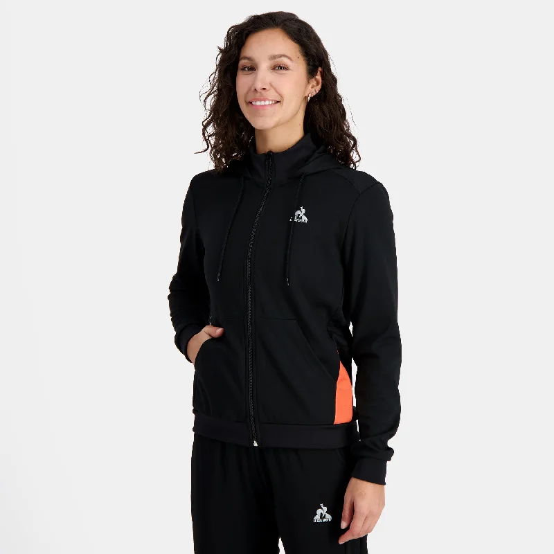 2410237-TRAINING FZ Hoody N°1 W black/orange per | Sweat zippé à capuche Femme