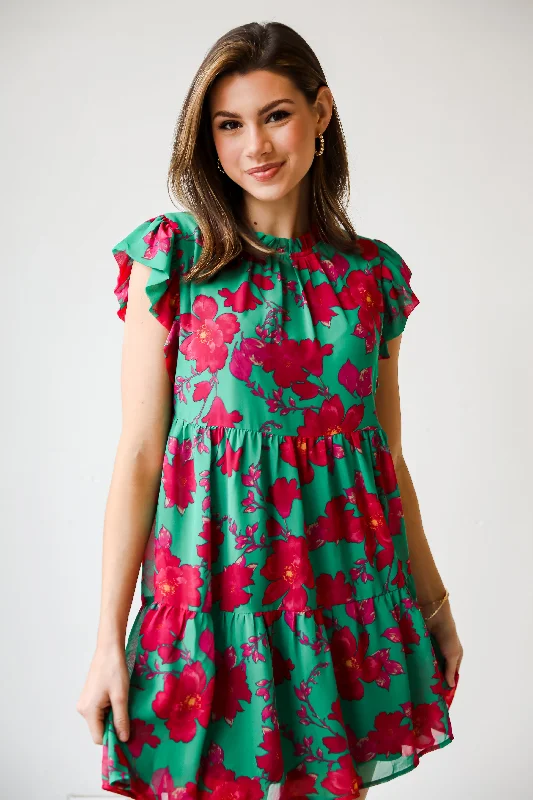 Lace - Embellished Women Dress for an Elegant and Sophisticated AppearanceFINAL SALE - Sweetest Emotion Kelly Green Tiered Floral Mini Dress Lace - Embellished Women Dress for an Elegant and Sophisticated AppearanceFINAL SALE - Sweetest Emotion Kelly Green Tiered Floral Mini Dress