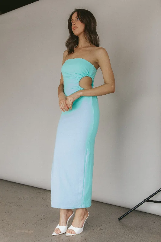 Shift Women Dress with a Simple and Classic Design for Everyday WearTaking Bets Strapless Cut-Out Midi Dress Mint Shift Women Dress with a Simple and Classic Design for Everyday WearTaking Bets Strapless Cut-Out Midi Dress Mint
