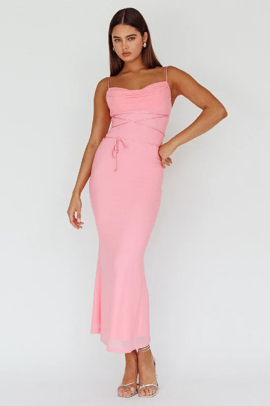 Ruffled Women Dress with Multiple Layers for a Playful and Girly StyleTeava Laced Waist Maxi Dress Blush Ruffled Women Dress with Multiple Layers for a Playful and Girly StyleTeava Laced Waist Maxi Dress Blush