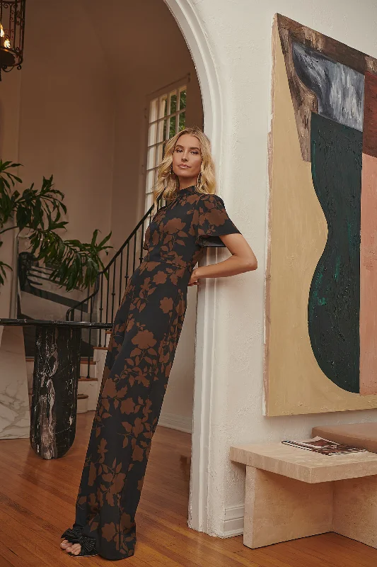Women jumpsuits with off - the - shoulder tops for a flirty and stylish lookToffee Floral Manuela Mock Neck Wide Leg Jumpsuit Women jumpsuits with off - the - shoulder tops for a flirty and stylish lookToffee Floral Manuela Mock Neck Wide Leg Jumpsuit