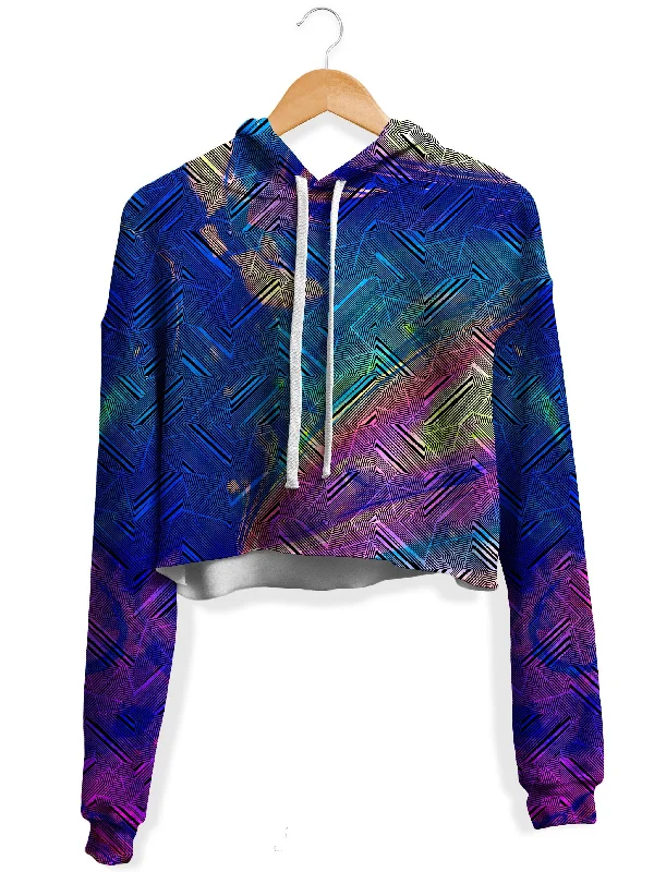Women's hoodie with a glittery print for a glamorous and sparkly appearanceTrifecta Fleece Crop Hoodie
