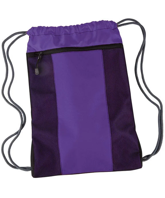Women's zip - front sweatshirt with contrast stitching for a sporty aestheticTT112 - Team 365 Team Cinch Bag | Sport Purple Women's zip - front sweatshirt with contrast stitching for a sporty aestheticTT112 - Team 365 Team Cinch Bag | Sport Purple