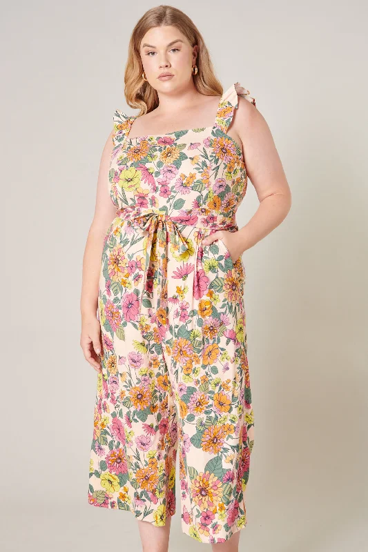 Cotton women jumpsuits for a comfortable and natural - feeling everyday optionTwiggy Shell Floral Wide Leg Sleeveless Jumpsuit Curve Cotton women jumpsuits for a comfortable and natural - feeling everyday optionTwiggy Shell Floral Wide Leg Sleeveless Jumpsuit Curve