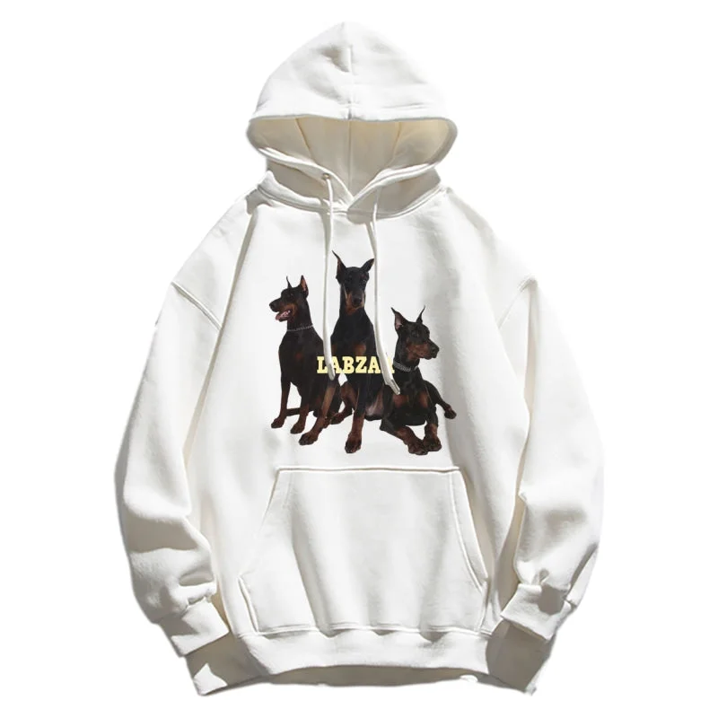 Women's crew - neck sweatshirt in a heather gray shade for a classic and versatile optionUrban Doberman Dog Graphic Hoodie Women's crew - neck sweatshirt in a heather gray shade for a classic and versatile optionUrban Doberman Dog Graphic Hoodie
