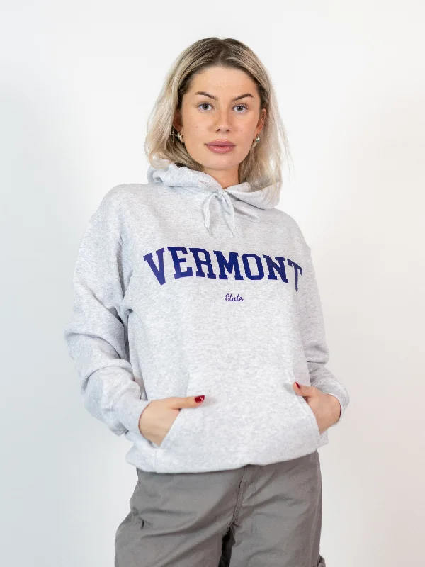 Women's mock - neck sweatshirt made of moisture - wicking material for fitness useVERMONT STATE HOODIE - GRÅ