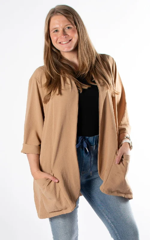 Women's denim jackets with a patchwork design for a bohemian and artsy styleWhoopi Jacket | Camel Women's denim jackets with a patchwork design for a bohemian and artsy styleWhoopi Jacket | Camel