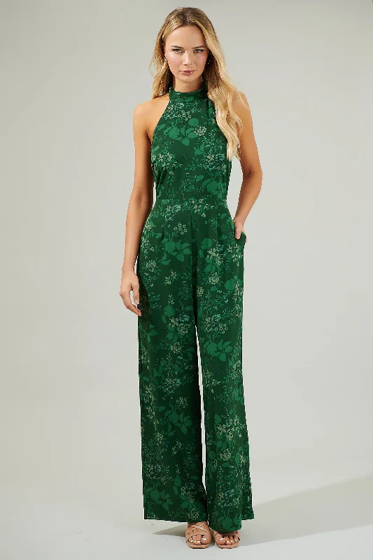 Animal print women jumpsuits for a statement - making outfitWoodland Floral After Hours Backless Halter Jumpsuit Animal print women jumpsuits for a statement - making outfitWoodland Floral After Hours Backless Halter Jumpsuit