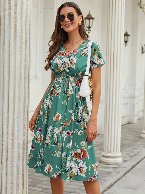 Ruffled Women Dress with Multiple Layers for a Playful and Girly Style Ruffled Women Dress with Multiple Layers for a Playful and Girly Style Sixsr Floral Print Shirred Waist Dress, Casual V Neck Short Sleeve Dress For Spring & Summer, Women's Clothing Ruffled Women Dress with Multiple Layers for a Playful and Girly Style Ruffled Women Dress with Multiple Layers for a Playful and Girly Style Sixsr Floral Print Shirred Waist Dress, Casual V Neck Short Sleeve Dress For Spring & Summer, Women's Clothing