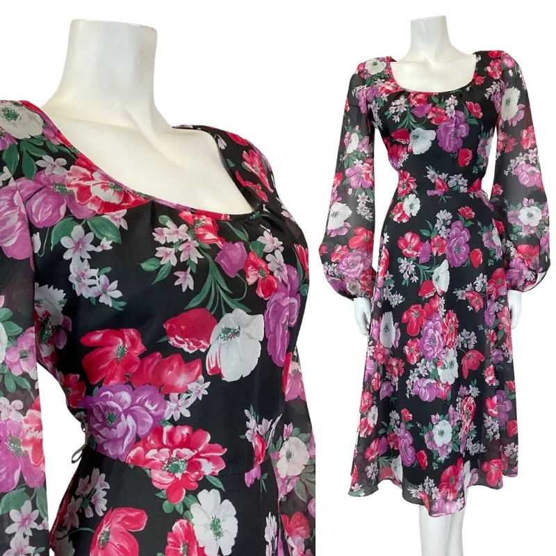 Off - the - Shoulder Women Dress for a Romantic and Feminine Look Off - the - Shoulder Women Dress for a Romantic and Feminine Look VINTAGE 60s 70s BLACK PINK PURPLE FLORAL SHEER FLOATY MIDI SWING DRESS 10 Off - the - Shoulder Women Dress for a Romantic and Feminine Look Off - the - Shoulder Women Dress for a Romantic and Feminine Look VINTAGE 60s 70s BLACK PINK PURPLE FLORAL SHEER FLOATY MIDI SWING DRESS 10