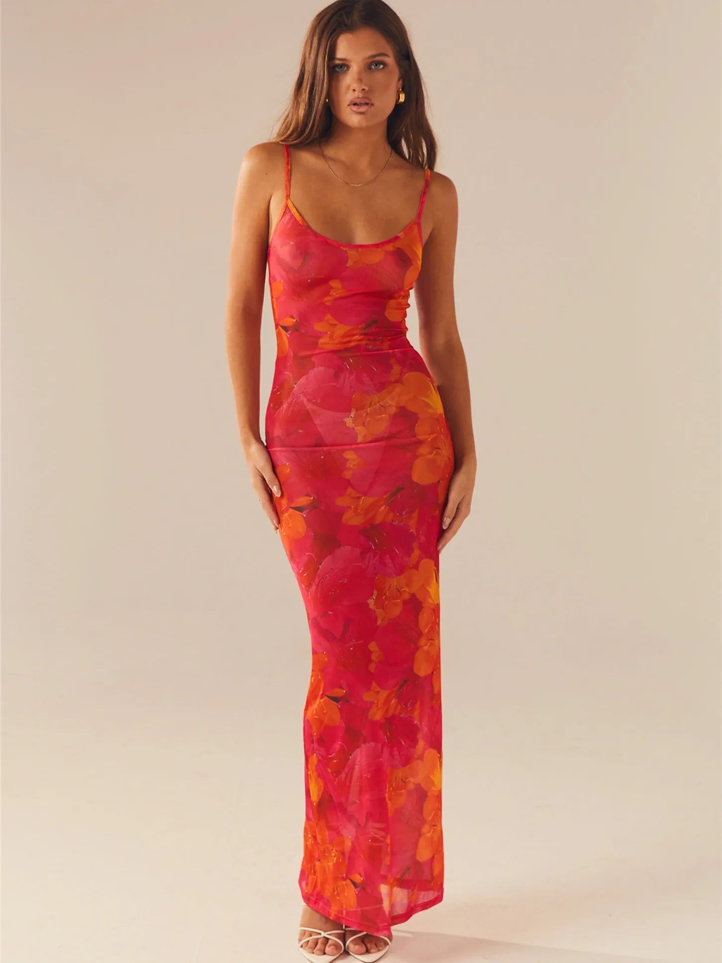 FashionSierra - Spaghetti Strap Floral Print Party Club Vintage Summer Holiday Maxi Dress