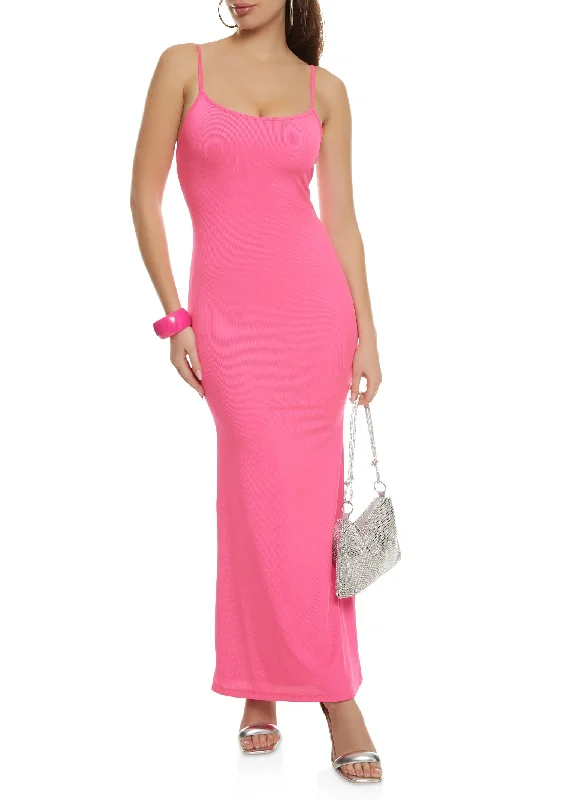 Ribbed Scoop Neck Cami Maxi Dress