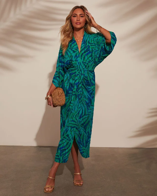 Midi dresses with mesh inserts for a trendy and breathable optionEira Tropical Print Midi Dress Midi dresses with mesh inserts for a trendy and breathable optionEira Tropical Print Midi Dress