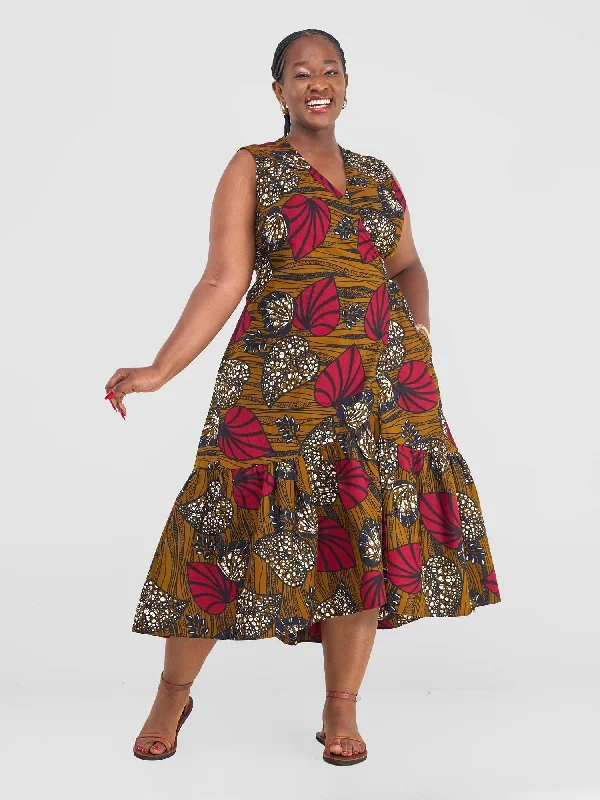 Savannah Kitenge Midi Wrap Dress - Sipo Print