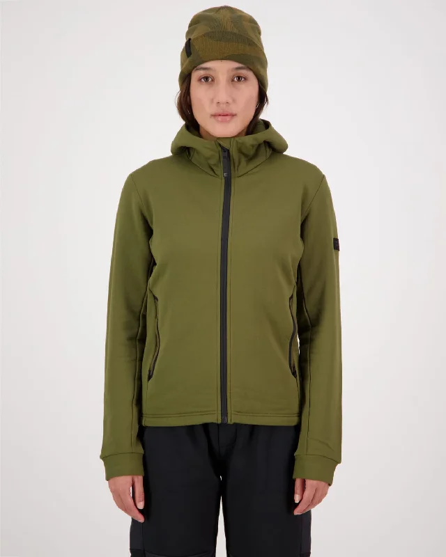 Women's sherpa - lined hoodie for extreme cold weather outdoor activitiesArcadia Merino Fleece Hoody - Dark Olive Women's sherpa - lined hoodie for extreme cold weather outdoor activitiesArcadia Merino Fleece Hoody - Dark Olive