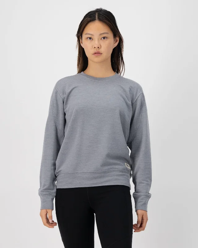 Women's graphic - printed sweatshirt featuring floral patterns for a feminine touchCovert Lite Merino Crew - Storm Grey