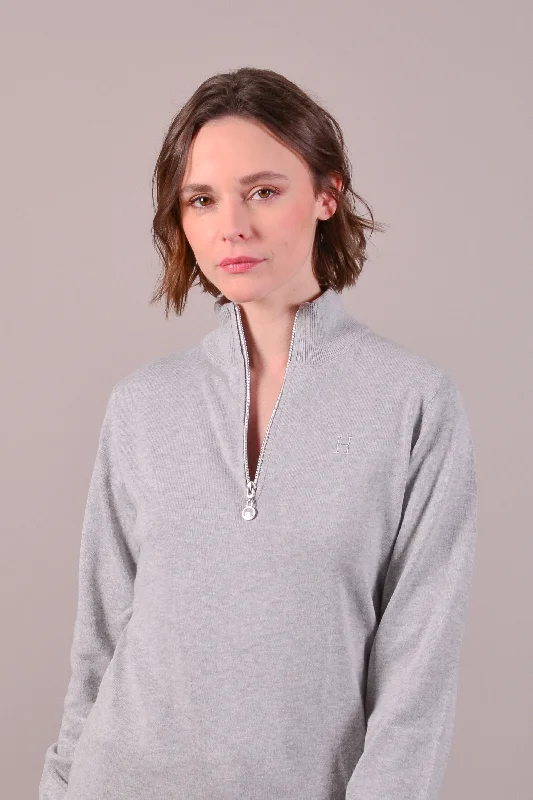 Women's cropped sweatshirt with a lace - trimmed hem for a romantic lookSwing 1/4 zip Pullover Sweater Women's cropped sweatshirt with a lace - trimmed hem for a romantic lookSwing 1/4 zip Pullover Sweater