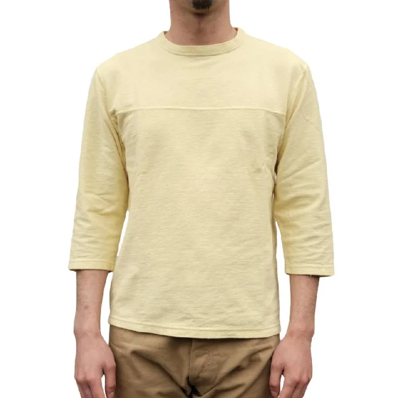 Loop & Weft Recycled Cotton High Gauge Pile Q/S Crewneck Tee (Cream)