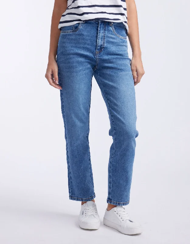 Noelle Straight Leg Jean - Mid Blue