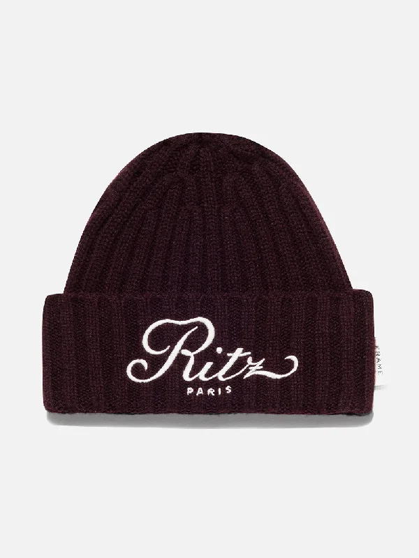 Ritz Cashmere Beanie -- Bordeaux