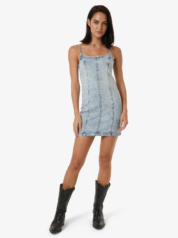 Rory Mini Denim Dress - Tainted Blue