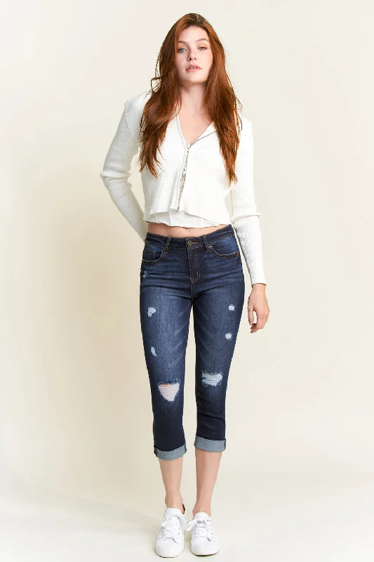 High Rise Cropped Skinny Jeans