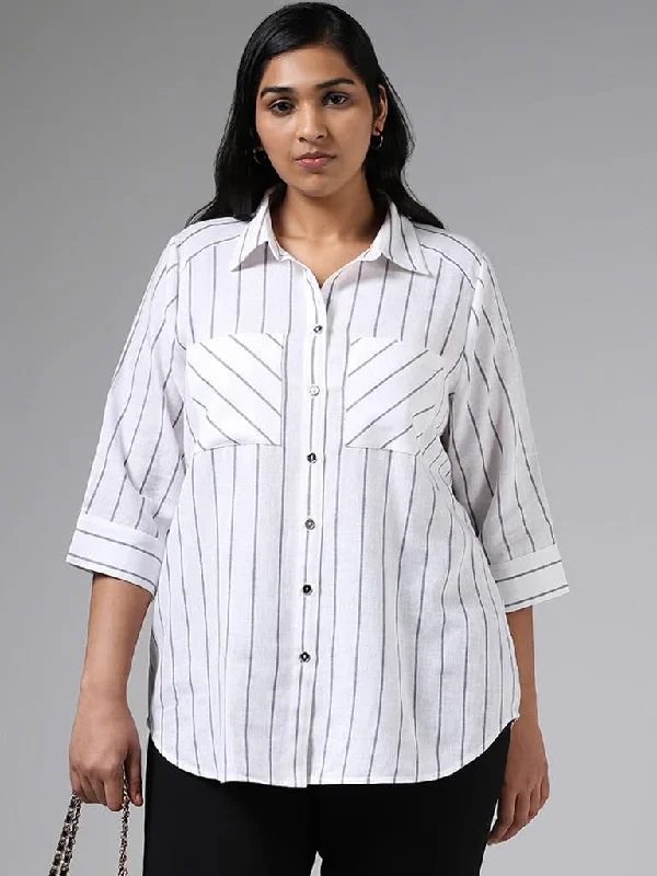 Women's sequined party pants Mom jeans for a nostalgic and casual look Gia White Striped Shirt Women's sequined party pants Mom jeans for a nostalgic and casual look Gia White Striped Shirt