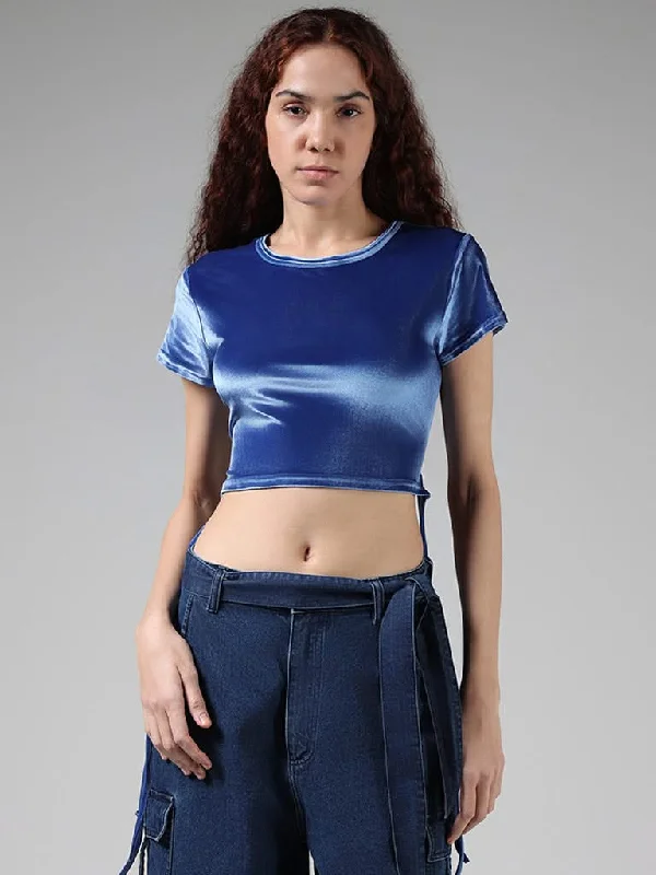 Women's long - length casual pants Straight - leg women jeans with a classic and timeless appeal Nuon Blue Velvet Crop T-Shirt Women's long - length casual pants Straight - leg women jeans with a classic and timeless appeal Nuon Blue Velvet Crop T-Shirt