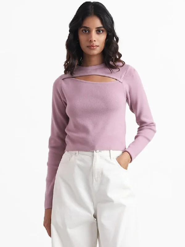 Women's senior - friendly lounge pants Embroidered women jeans with intricate patterns Nuon Mauve Pink Knit Top Women's senior - friendly lounge pants Embroidered women jeans with intricate patterns Nuon Mauve Pink Knit Top