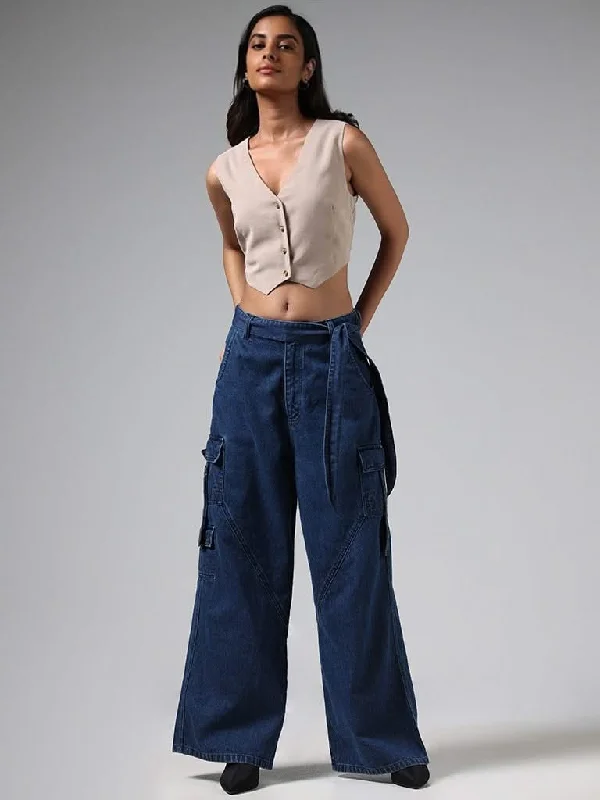 Women's expensive designer pants Dark - wash women jeans for a sophisticated and slimming effect Nuon Solid Beige Waistcoat Women's expensive designer pants Dark - wash women jeans for a sophisticated and slimming effect Nuon Solid Beige Waistcoat