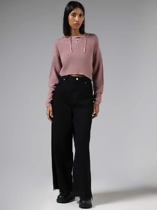 Women's one - piece jumpsuit pants Embroidered women jeans with intricate patterns Nuon Solid Pink Crop Cardigan Women's one - piece jumpsuit pants Embroidered women jeans with intricate patterns Nuon Solid Pink Crop Cardigan